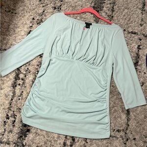 Ann Taylor Green Ruched Blouse